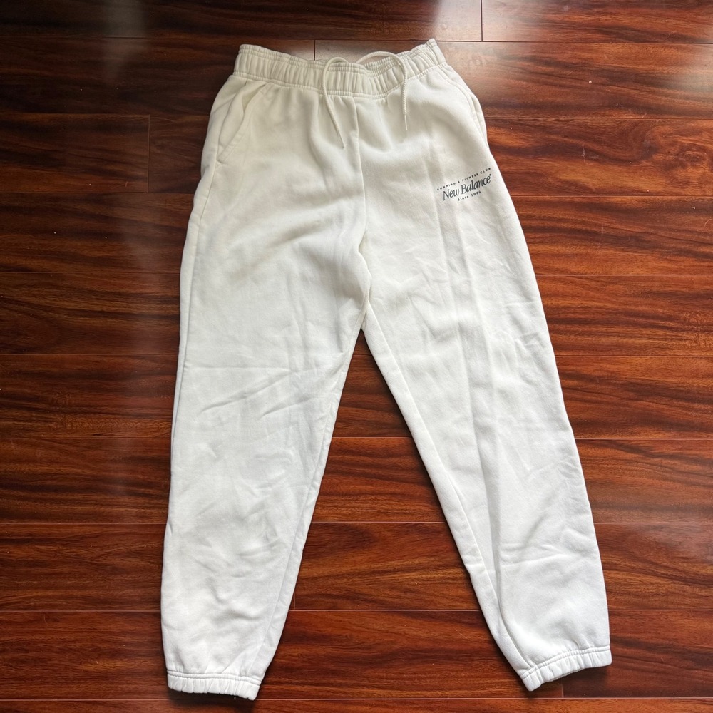 New Balance womens white oversized drawstring sweatpants size s